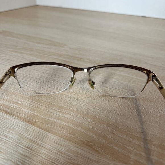 Jimmy Choo 58 FZ6 Eyeglasses Brown Gold Frames Only Metal Half Rim 54-16-135 main image 6